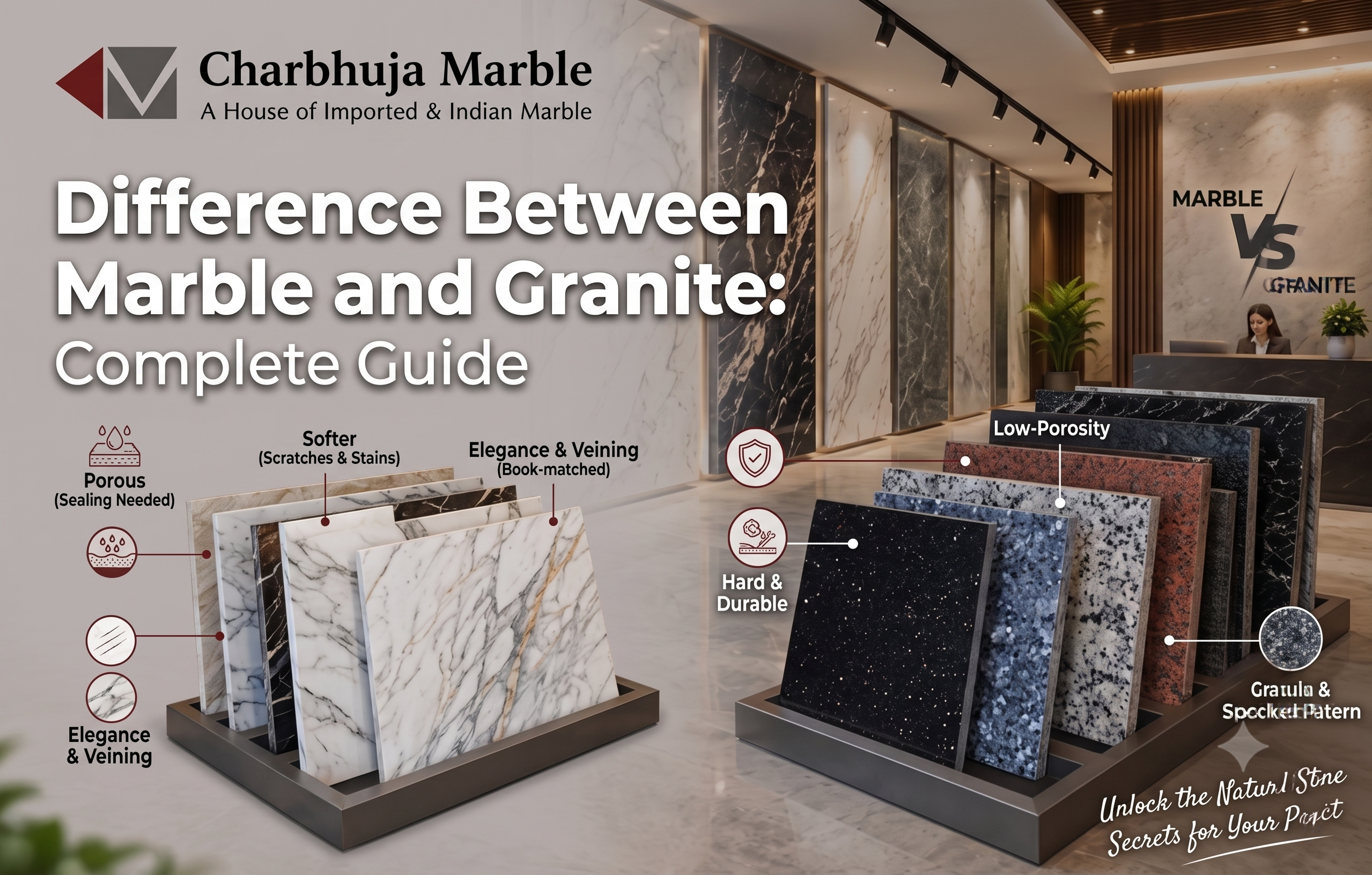 Difference Between Marble and Granite: A Detailed Guide for Home & Commercial Projects